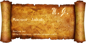 Macsor Jakab névjegykártya